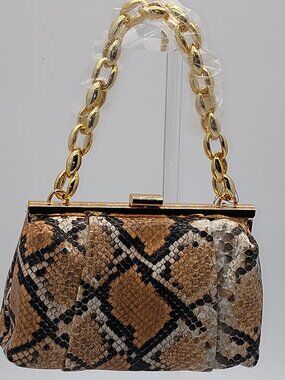 Sandstone Python Structured Mini Crossbody - The Exotic Luxe Edit